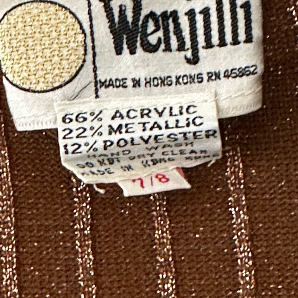 VINTAGE  WENJIILI METALLIC CARDIGAN SWEATER - Picture 5 of 5